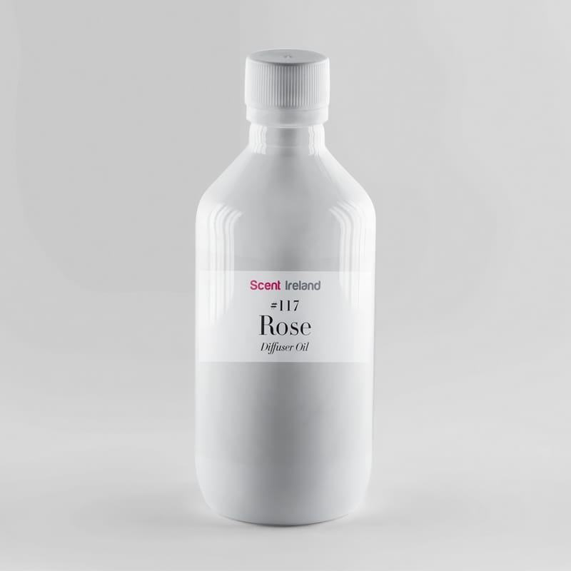 Rose diffuser oil bottle with soft floral scent